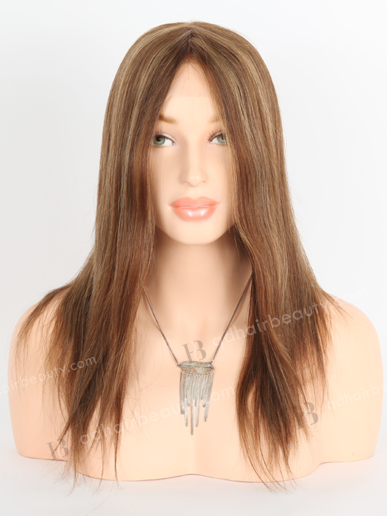 In Stock European Virgin Hair 14" Straight 4# with 8# Highlights Color Gripper Wig GRP-08009